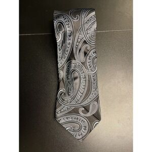 Michael Michael Kors 100% Silk Men's Neck Tie black blue paisley 60"